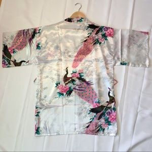 Peacock Kimono mid length, silk
